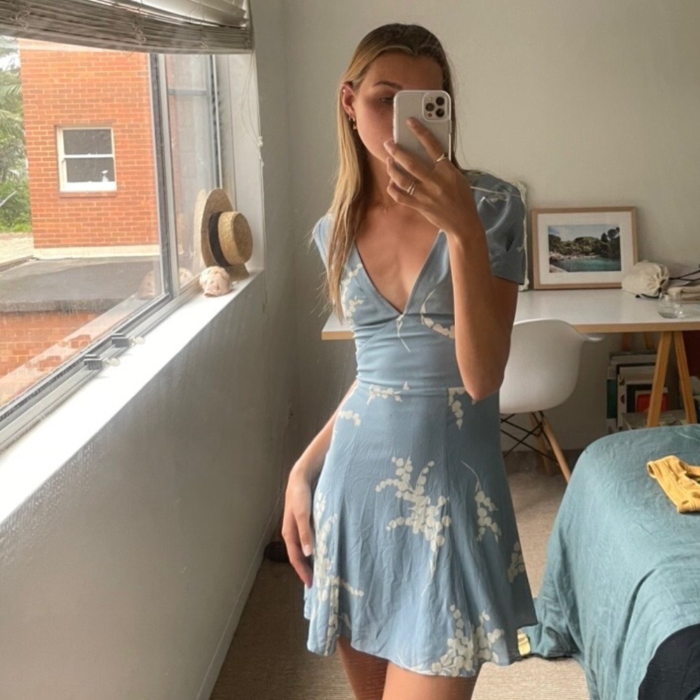 REALISATION PAR Luella Dress Blue Floral Pattern